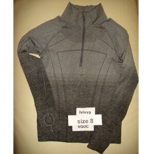 Ivivva Girl by Lululemon 🍋 Fly Tech  grey Two Tone long sleeve pullover size 8